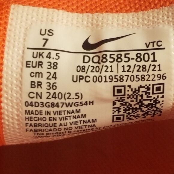 Nike Air Max 270 Women's Size 7 Orange Juice Running Shoes Sneakers DQ8585-801 - Picture 6 of 6